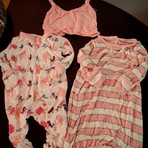 Newborn Kickee Pants sleepers and hat